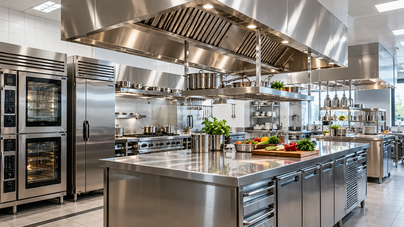 Cuisine professionnelle moderne en inox